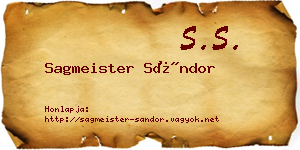Sagmeister Sándor névjegykártya