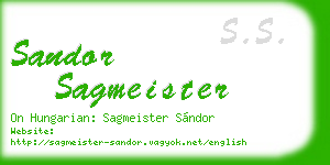 sandor sagmeister business card